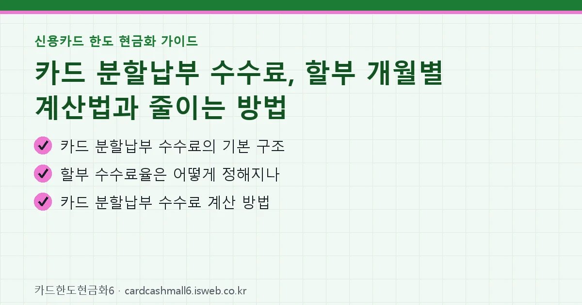 카드 분할납부 수수료 핵심 내용 요약