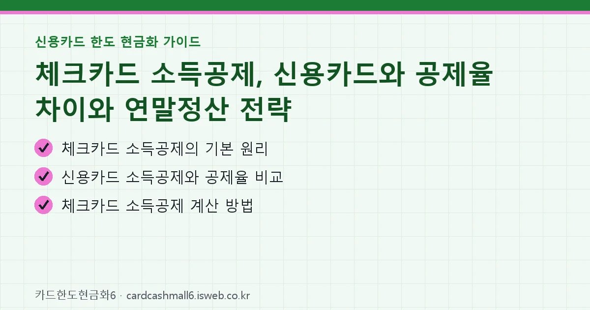체크카드 소득공제 핵심 내용 요약