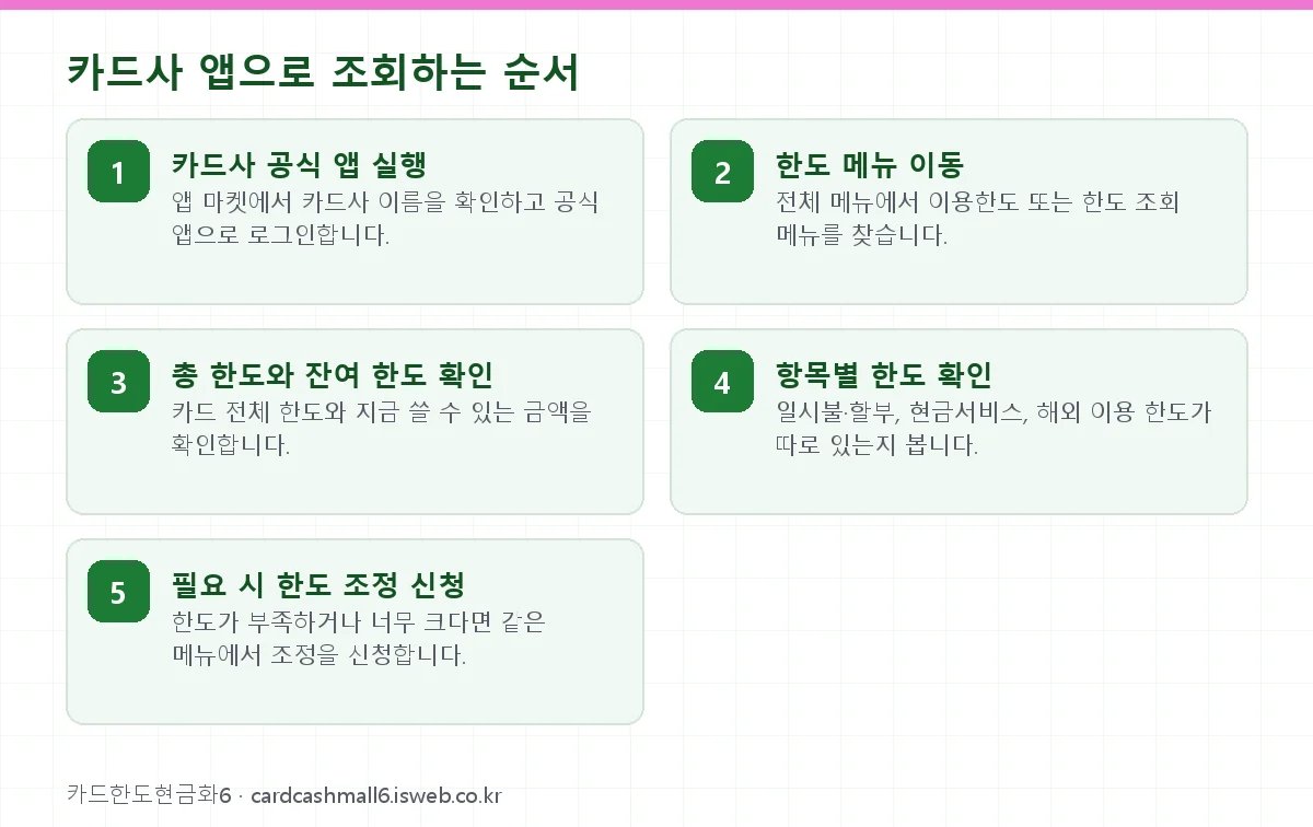 신용카드 한도 조회 방법 카드사 앱으로 조회하는 순서